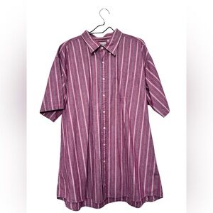 2 XLarge Tall LL Bean Short Sleeve Button Up Shirt  Striped Multicolor Hong Kong